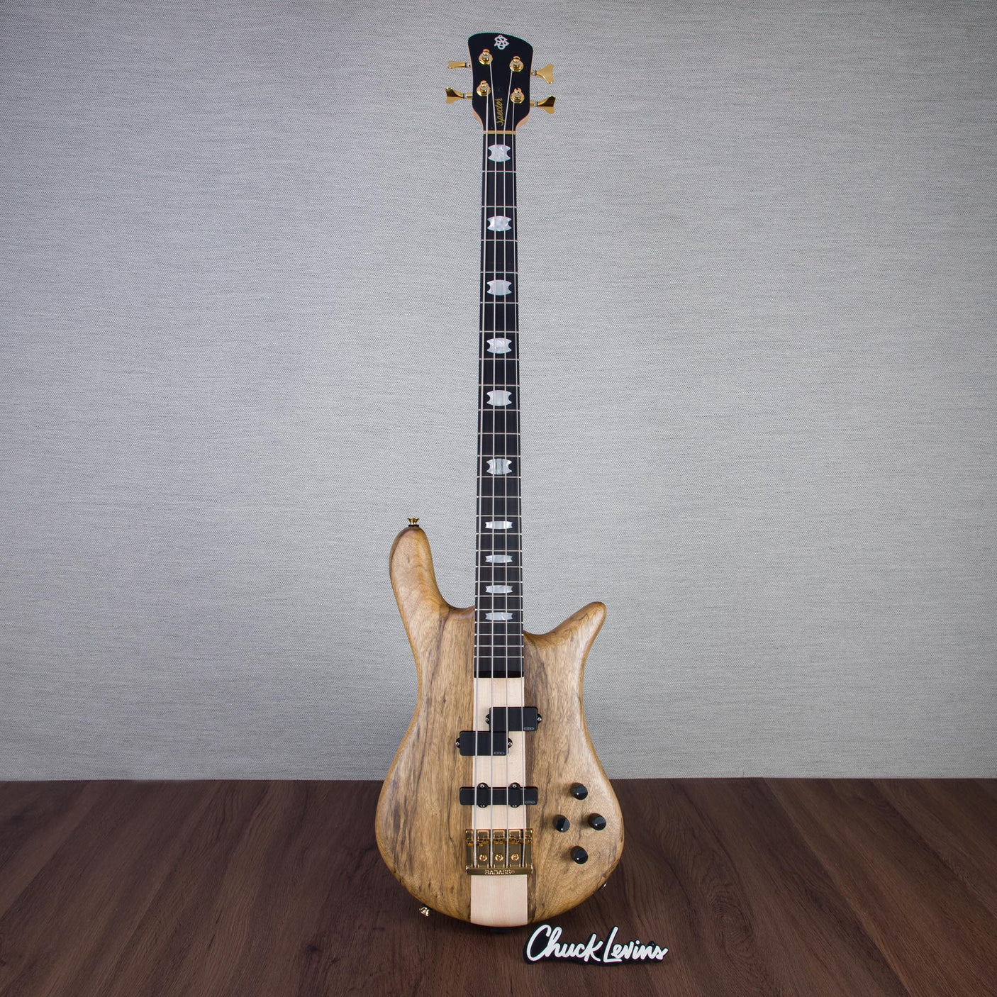 Spector Euro 4 LT Solid Korina Wings Electric Bass Guitar - Natural Satin - CHUCKSCLUSIVE - #NB23506