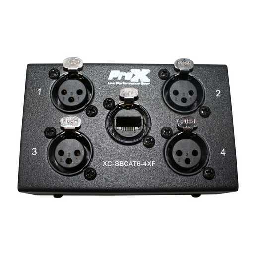 ProX XC-SBCAT6-4XF 4 Channel XLR-F CAT6 Audio/DMX Portable Snake Box