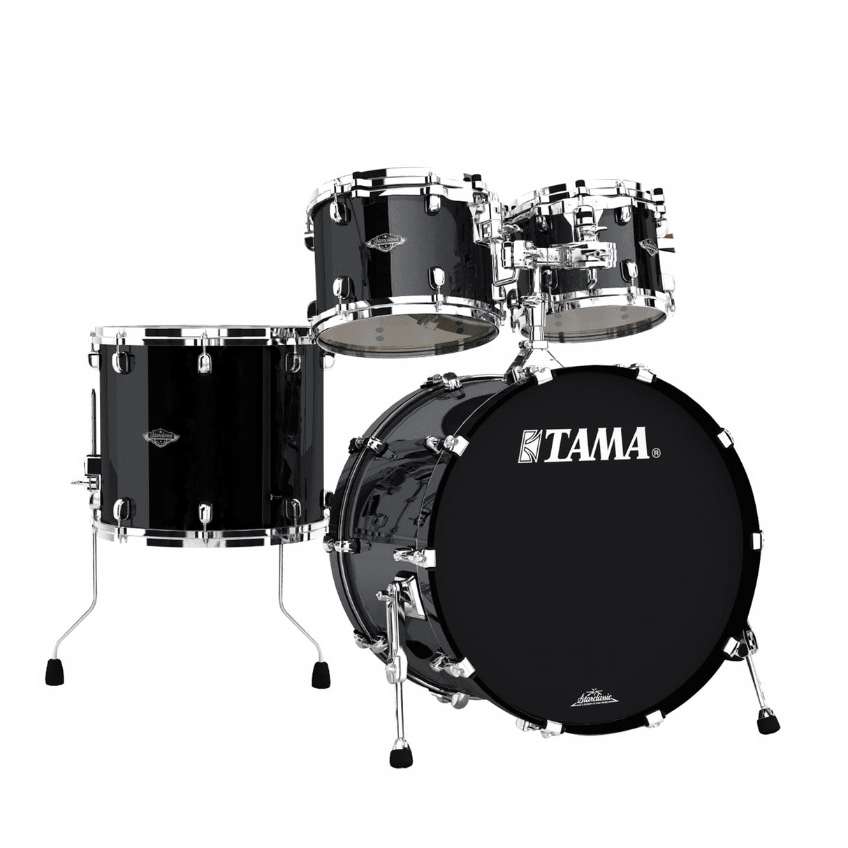 Tama Starclassic Walnut/Birch 4-Piece 22" Lacquer Shell Pack - Piano Black - New,Piano Black