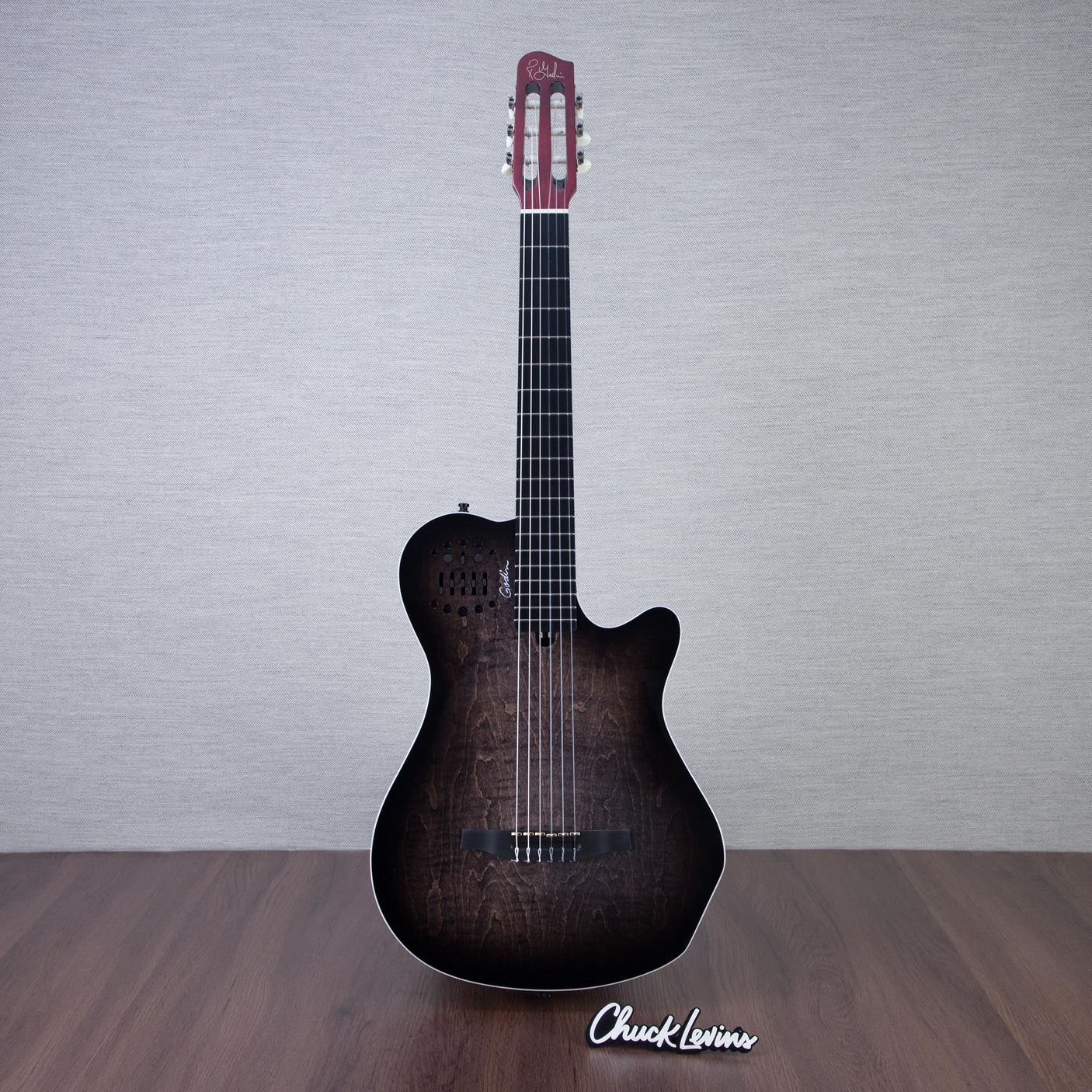Godin MultiAc Grand Concert SA Nylon String Acoustic-Electric Guitar - Trans Black - CHUCKSCLUSIVE - #25313351