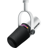 Shure MV7+-W with Earbuds Podcasting Bundle - White