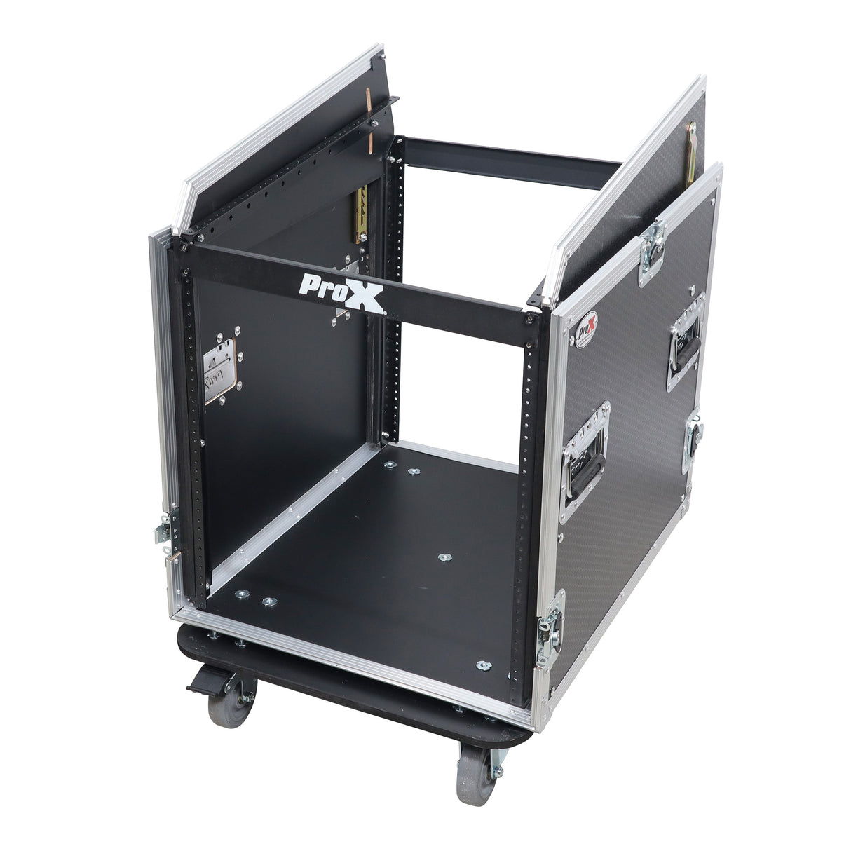ProX T-12MRSS13ULT 13U Top 12U Front Rack Combo Flight Case with Laptop Shelf and Casters