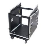 ProX T-12MRSS13ULT 13U Top 12U Front Rack Combo Flight Case with Laptop Shelf and Casters
