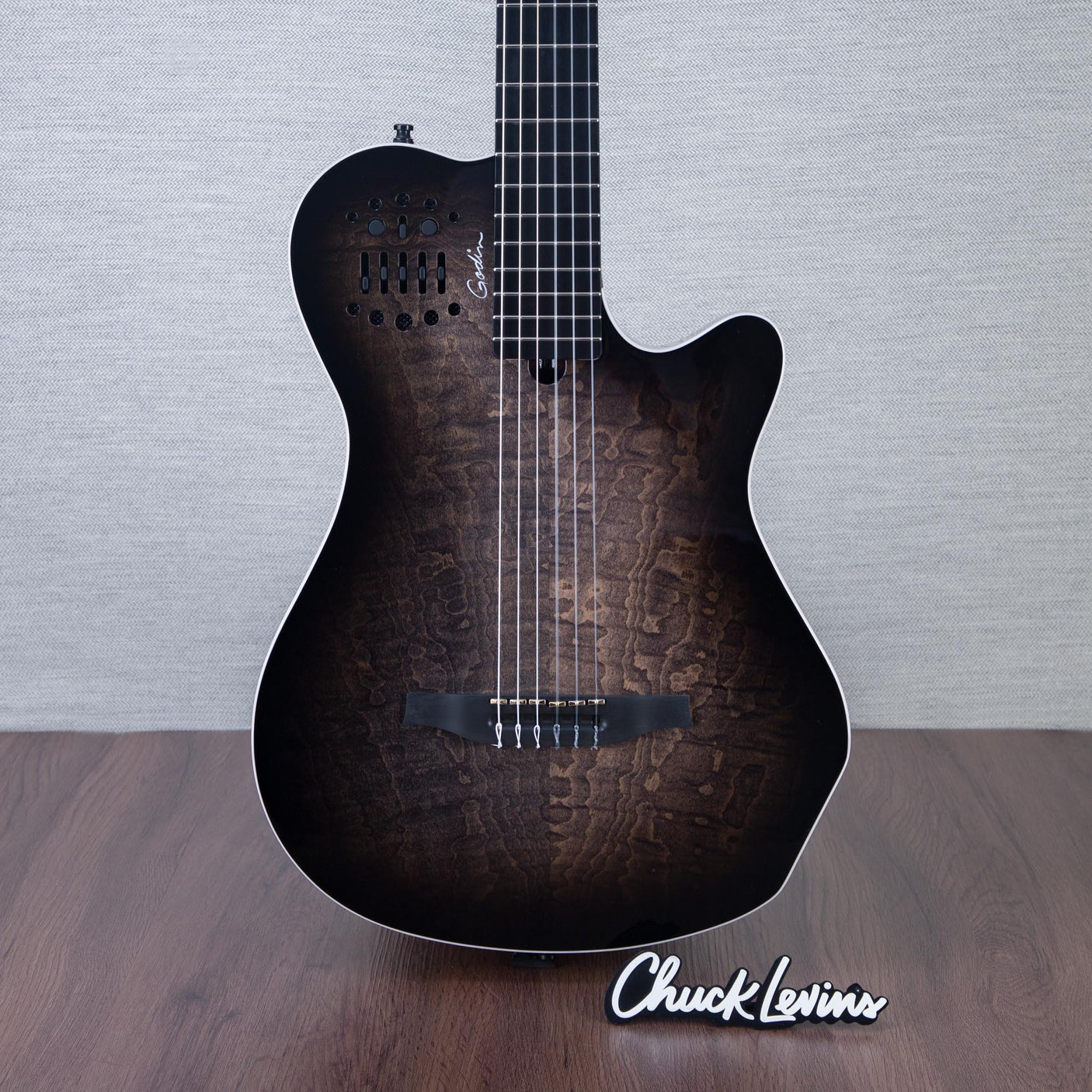 Godin MultiAc Grand Concert SA Nylon String Acoustic-Electric Guitar - Trans Black - CHUCKSCLUSIVE - #25313173