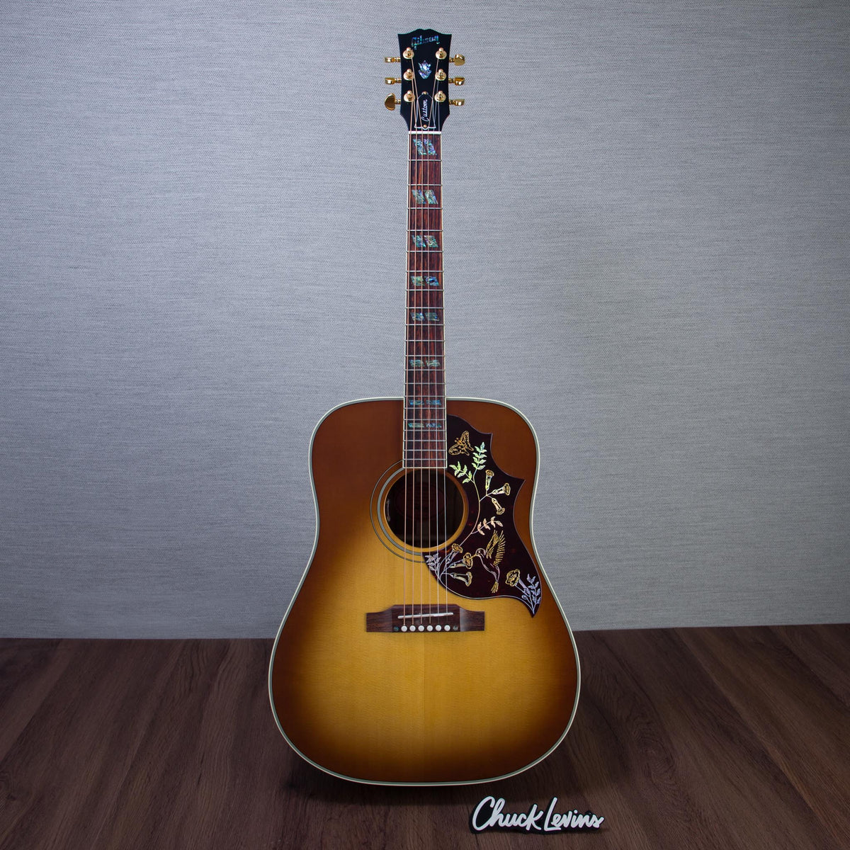 Gibson Custom Shop Hummingbird Elegant Koa Koa/Sitka Spruce Acoustic Electric Guitar - Honey Burst - #21826113