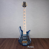 Spector Euro 6 LT Poplar Burl Over Ash 6-String Electric Bass Guitar - Faded Light Blue Gloss - CHUCKSCLUSIVE - #]C121NB23306