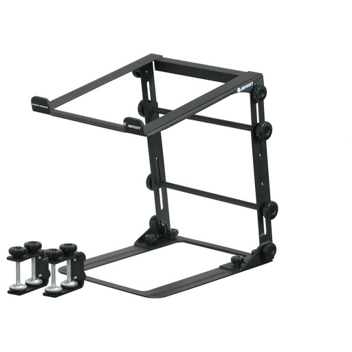 Odyssey LSTANDM BLACK L STAND MOBILE FOLDING LAPTOP/GEAR STAND WITH TABLE/CASE CLAMPS
