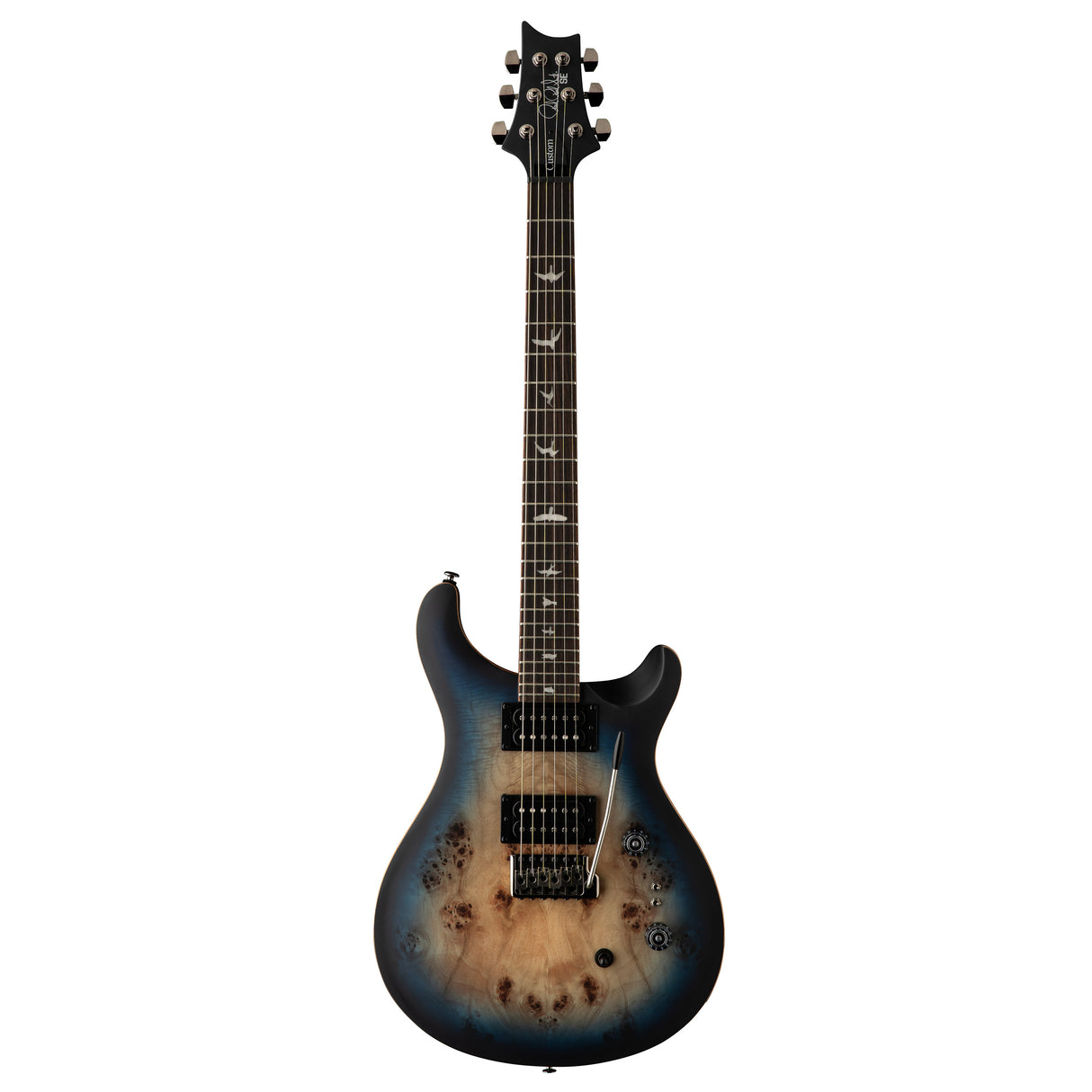 PRS SE Limited Edition "Exotic" Custom 24-08 Poplar Burl Electric Guitar - Lake Blue Midnight Burst