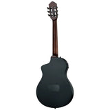 Ortega Tour Player Series Thinline Crossover Nylon String Acoustic Electric Guitar - Black