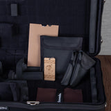 Marcus Bonna Compact Case for 2 A/Bb Clarinets - Black Leather, Silver Metal Logo