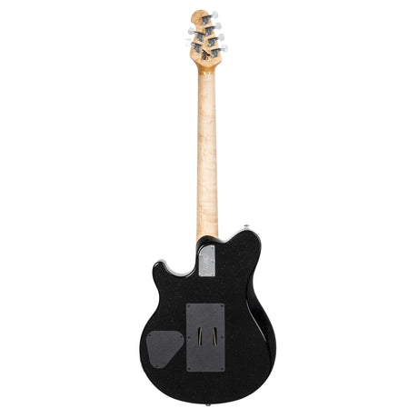 Ernie Ball Music Man 30th Anniversary Axis Electric Guitar - Translucent Black Quilt Top/Black Sparkle Back