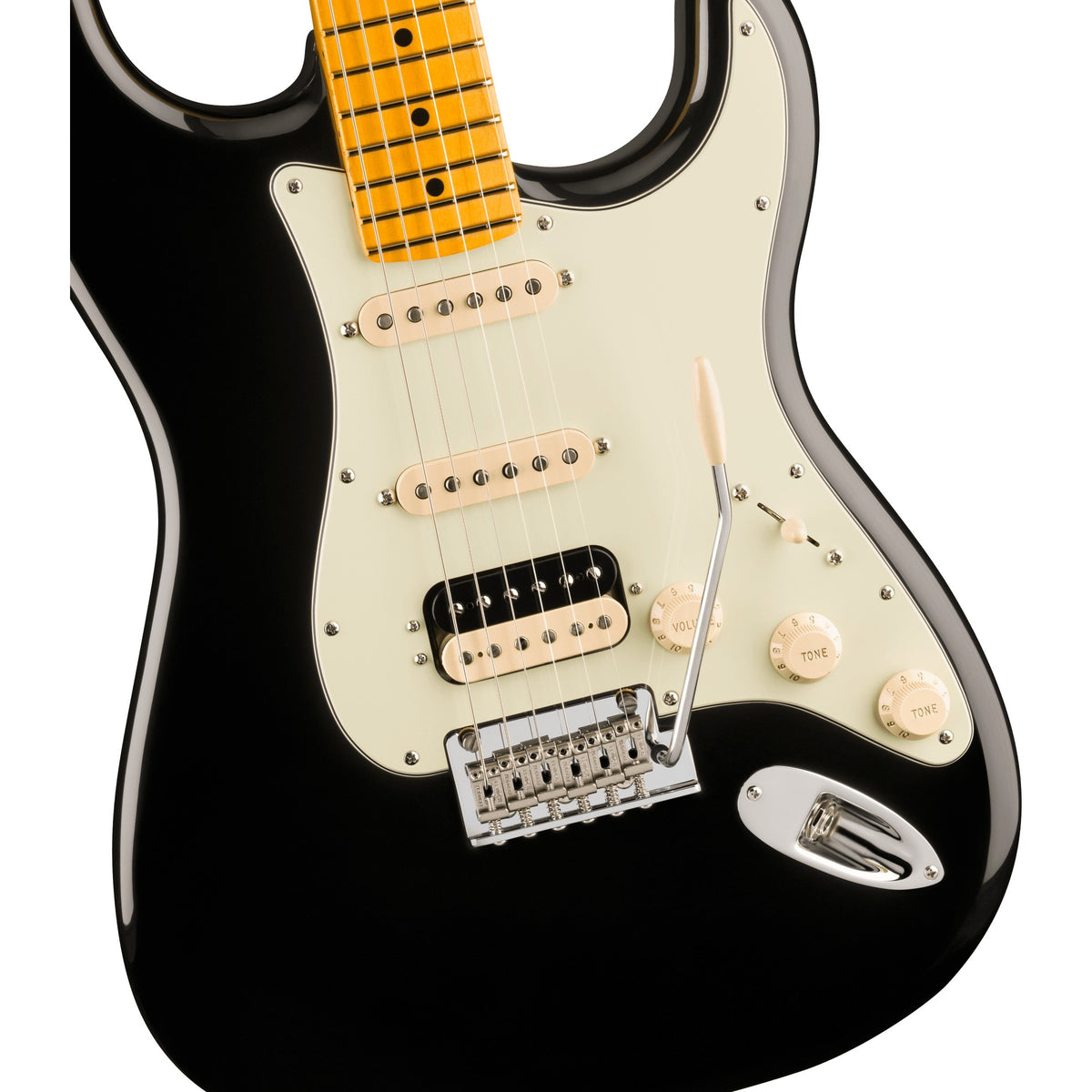 Fender American Professional Stratocaster HSS Electric Guitar, Maple Fingerboard - Black