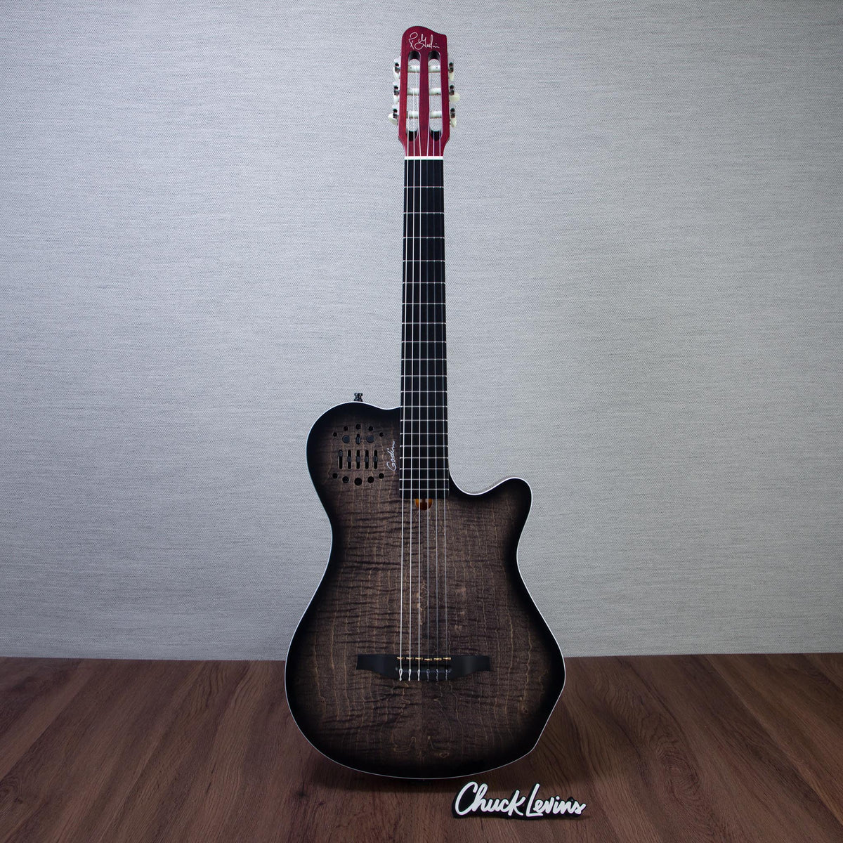 Godin MultiAc Grand Concert SA Nylon String Acoustic-Electric Guitar - Trans Black - CHUCKSCLUSIVE - #26317863