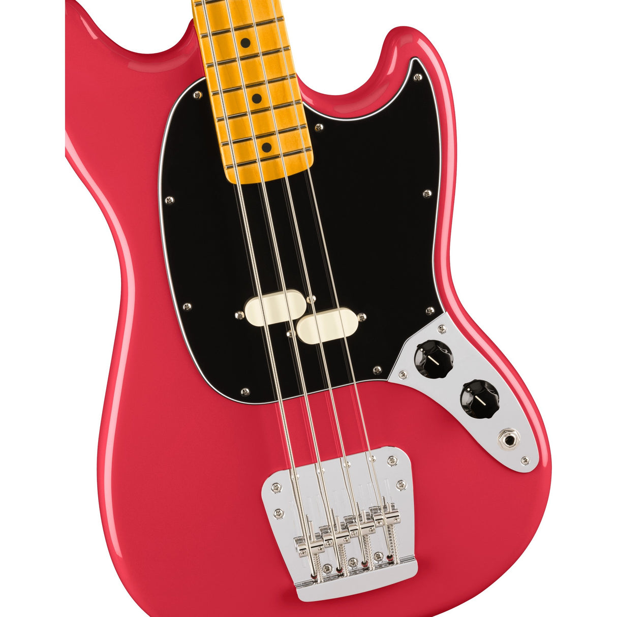Fender American Professional Classic Mustang Electric Bass Guitar, Maple Fingerboard - Faded Dakota Red