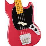 Fender American Professional Classic Mustang Electric Bass Guitar, Maple Fingerboard - Faded Dakota Red