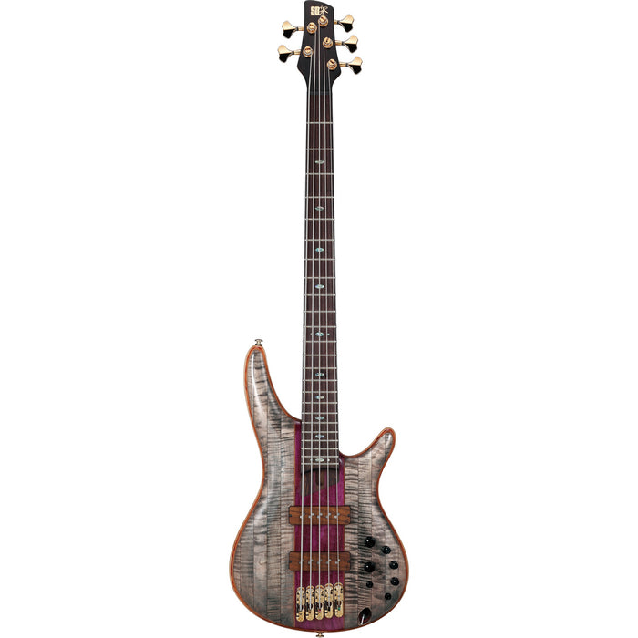 Ibanez 2022 SR5CMDX SR Premium 5-String Bass Guitar - Black Ice Low Gloss - New