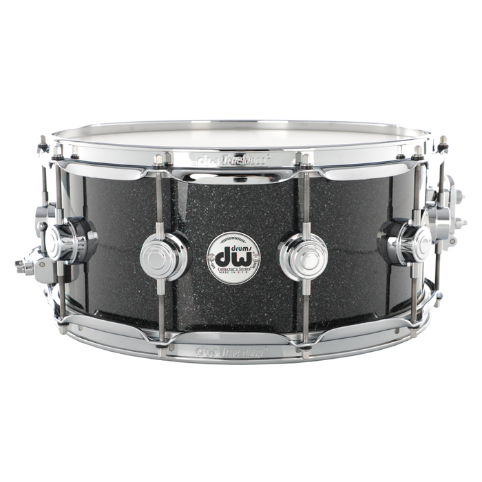 DW 6 x 14-Inch Collector Series Pure Maple Snare Drum - Black Ice with Chrome Hardware
