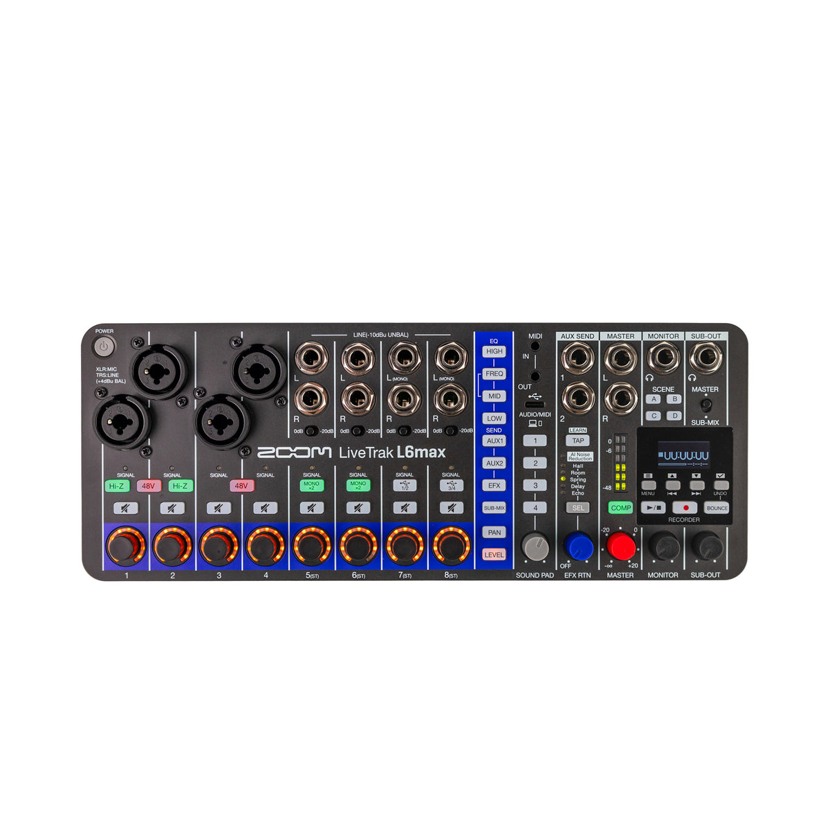 Zoom LiveTrak L6max 12-Channel Mixer and Recorder for Music, Streaming ...
