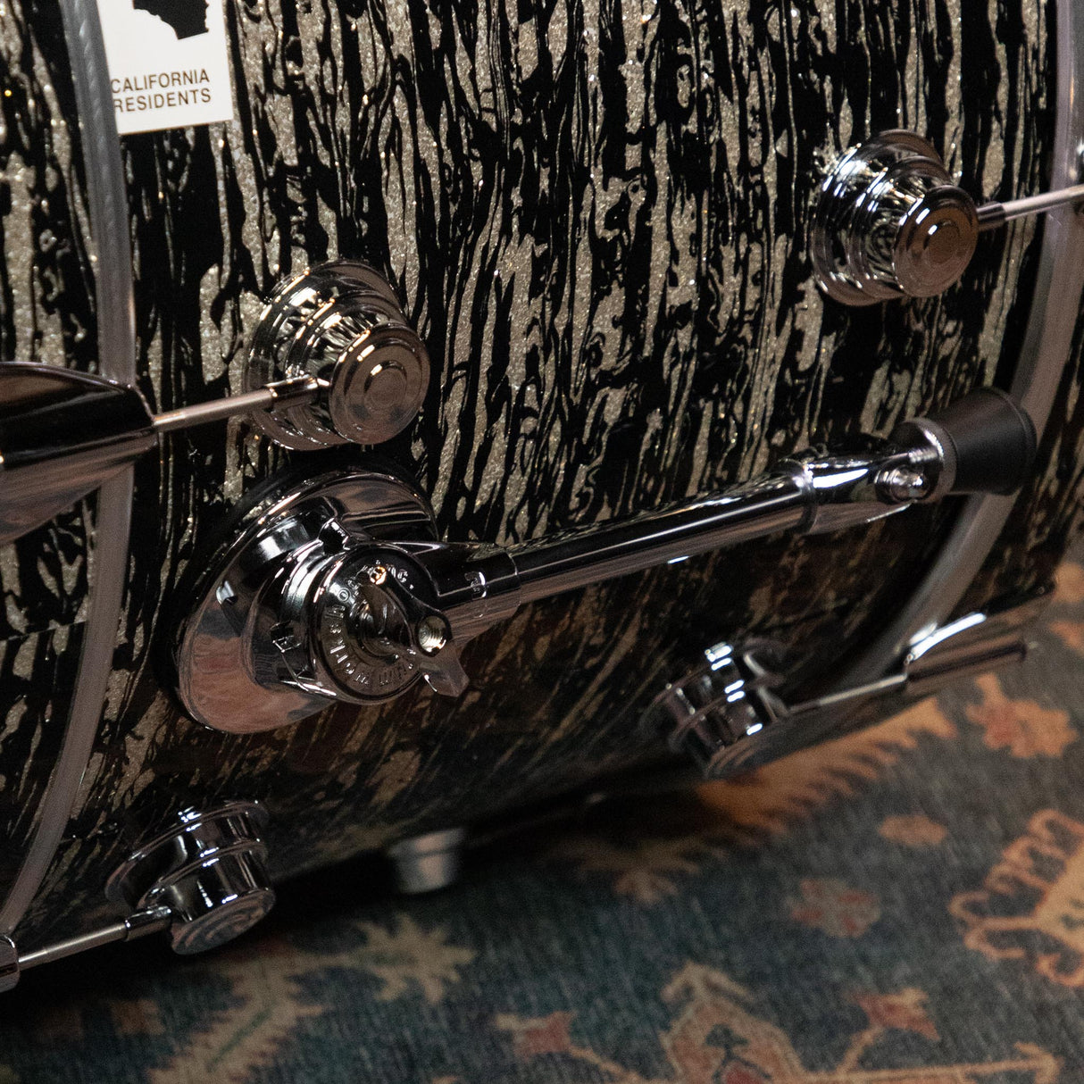 DW Collector's Series 333 4-Piece Shell Pack with 22-Inch Kick - FP - Black Oyster Glass