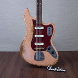 Fender Custom Shop Time Machine Series 1962 Bass VI Super Heavy Relic Electric Bass Guitar - Aged Dirty Shell Pink - #CZ590972