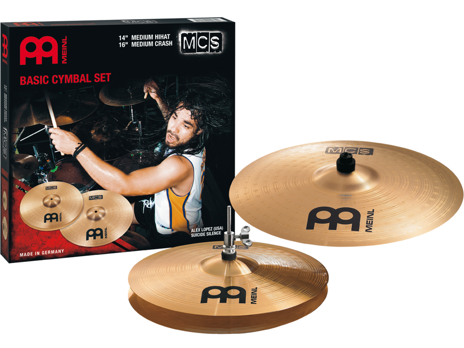 Meinl MCS Set: 14" Medium Hi-Hat Cymbals, 16" Crash Cymbal