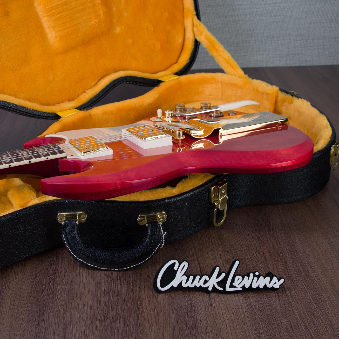 Gibson Custom Shop 1964 SG Standard Reissue Maestro Vibrola Electric Guitar, Gold Hardware - VOS Watermelon King - CHUCKSCLUSIVE - #601344