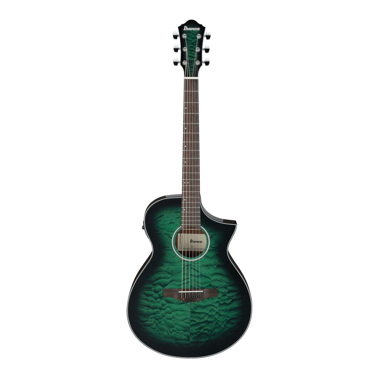 Ibanez AEWC16QA Acoustic Electric Guitar - Transparent Emerald Burst