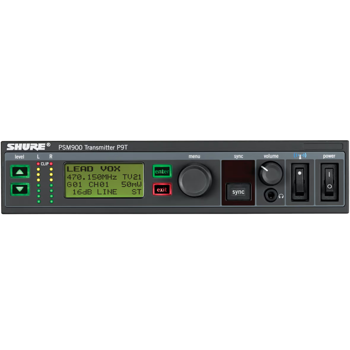 Shure P9T Half-Rack Wireless Transmitter - H21 Band - Mint, Open Box
