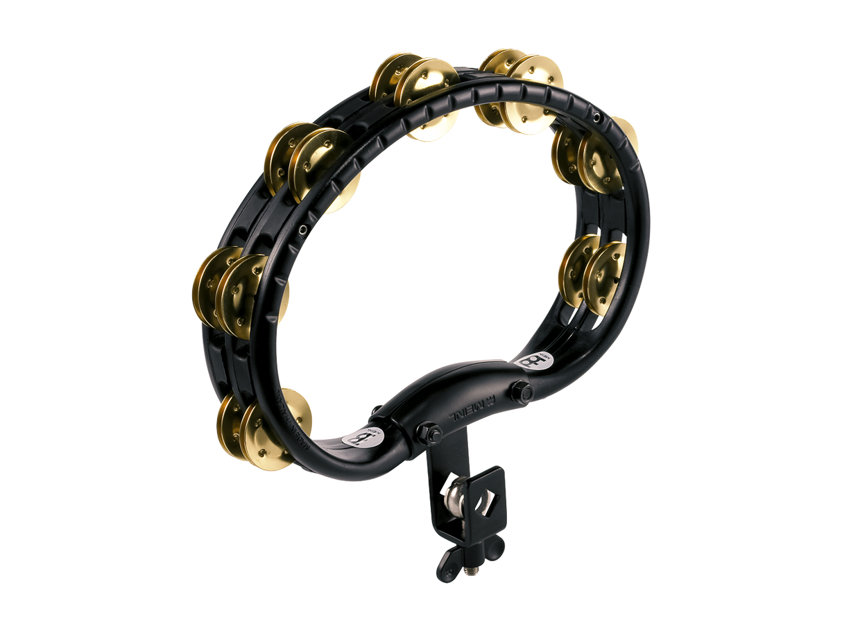 Meinl TMT2B-BK Mountable Traditional ABS Tambourine Brass Jingles 2 Rows