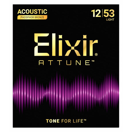 Elixir 21052 ATTUNE™ Phosphor Bronze Acoustic Guitar Strings - Light (.012-.053)