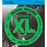 D'Addario EXL220 Nickel Wound Bass Guitar Strings Super Light 40-95 Long Scale