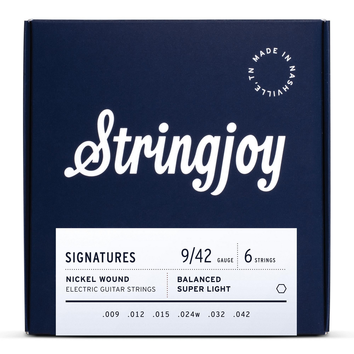 Stringjoy Signatures Nickel-Wound Balanced Electric Guitar Strings - Super Light Gauge (.009-.042)