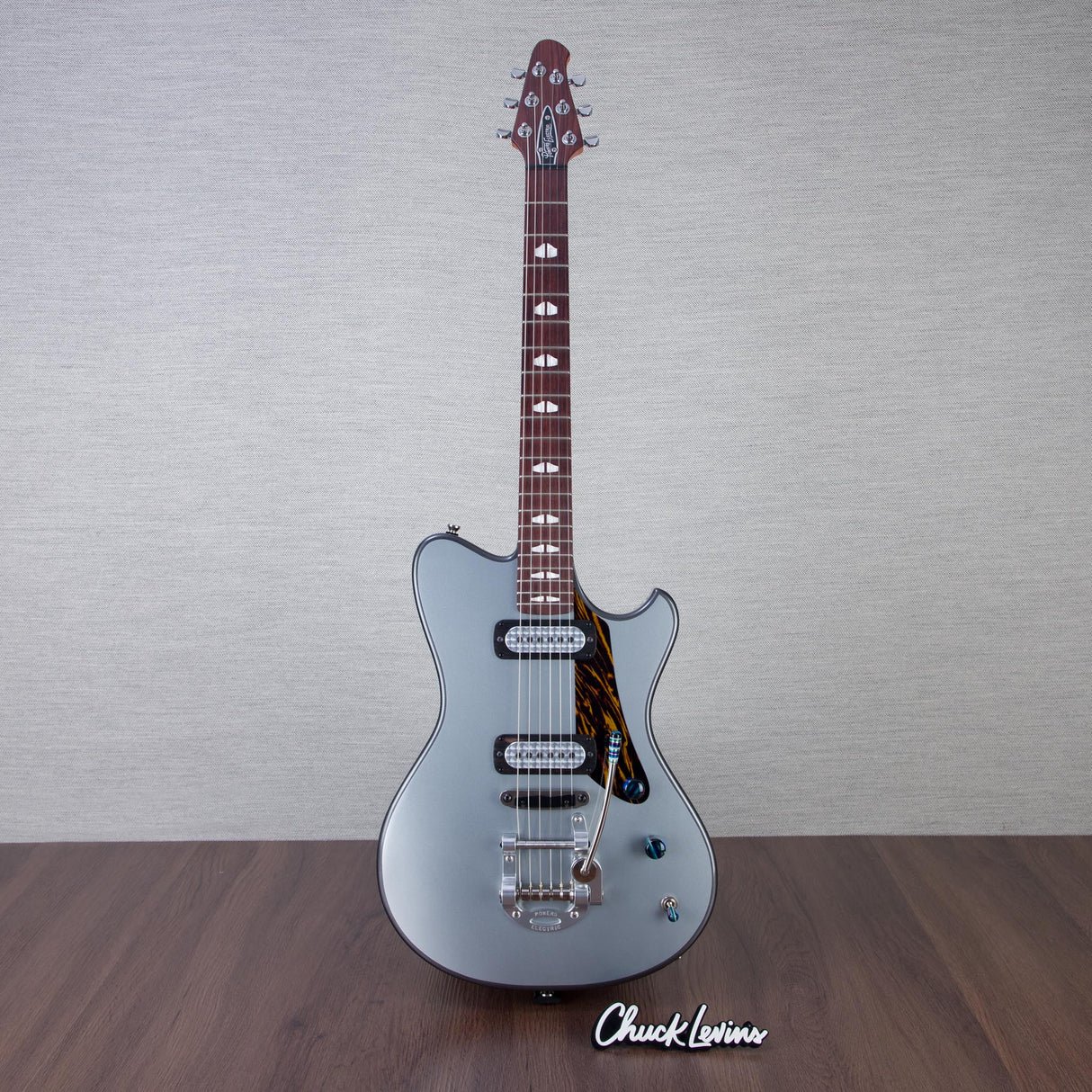 Powers Electric A-Type Electric Guitar - Two Tone Dolomite/Silver Top - #B070