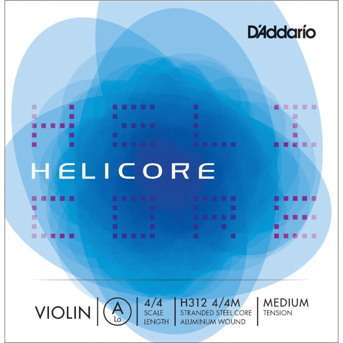 D'Addario Helicore Single A Violin String - 4/4 Scale Medium Tension H312 4/4M