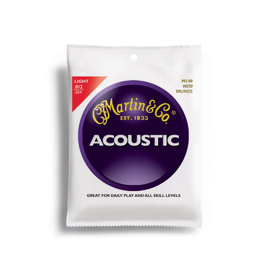 Martin M140 80/20 Bronze Acoustic Guitar Strings, Lt.