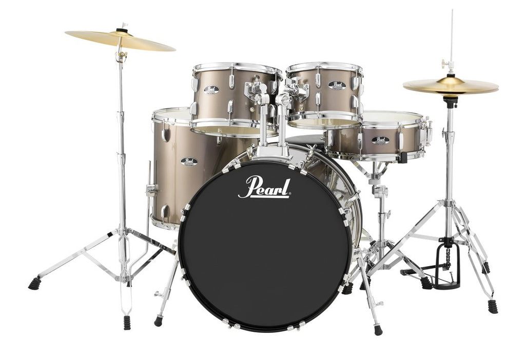 Pearl Roadshow 5 Piece 20" Kick Drum Set w/ Cymbals and Hardware - New,Jet Black