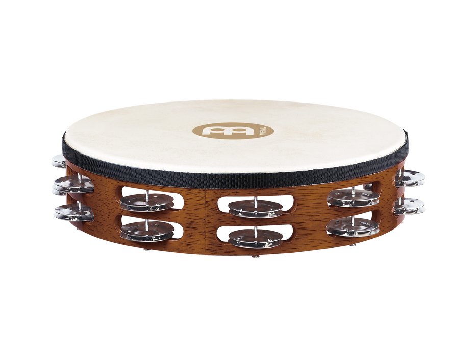 Meinl TAH2AB 10" Traditional Goat Skin Wood Tambourine Steel Jingles