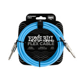 Ernie Ball P06412 Flex Straight to Straight Instrument Cable 10-Foot - Blue