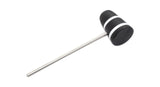 Low Boy Standard Wood Bass Drum Beater - Stained Black White Stripes