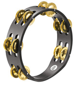 Meinl CTA2B-BK Compact Wood Tambourine, Solid Brass Jingles