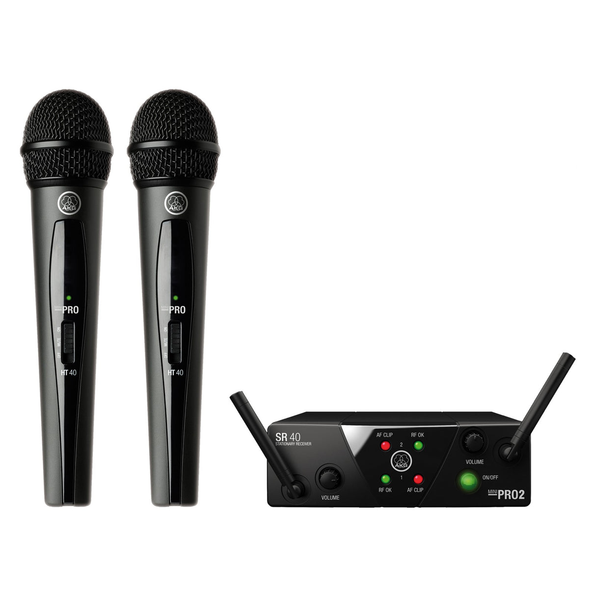AKG WMS40 MINI2 Dual Vocal Set US25B/D Wireless Microphone System - Mint, Open Box