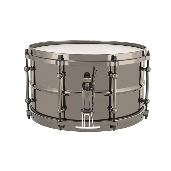 Ludwig Universal Metal 7x13 Brass Shell Snare Drum, Black Nickel Hoops