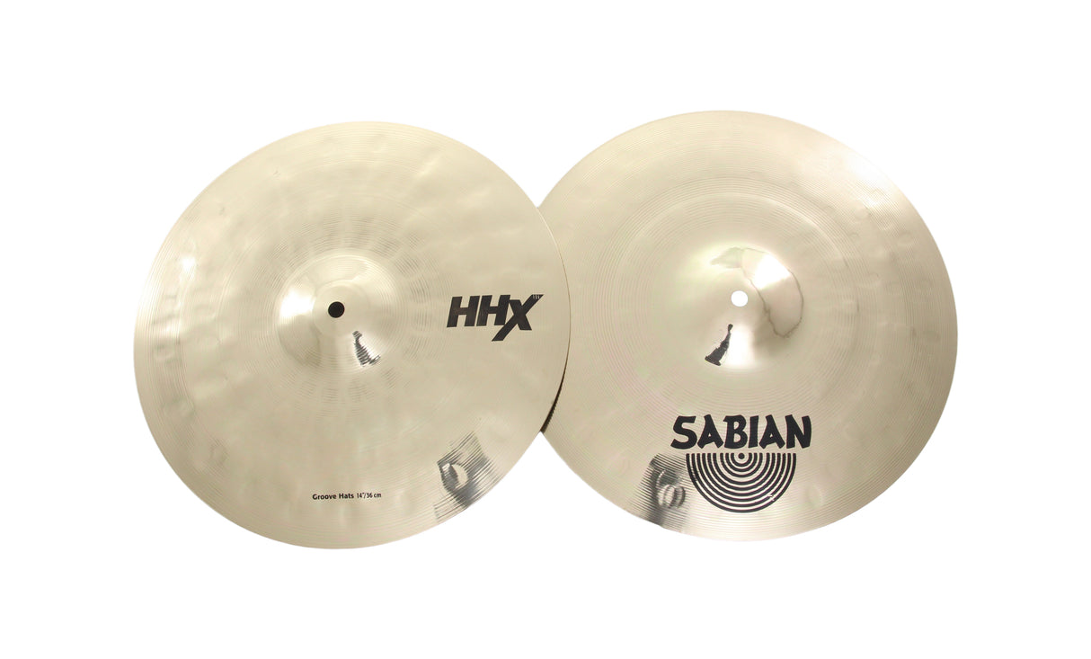 Sabian 14" HHX Groove Hi-Hat Cymbals Brilliant Finish - New,14 Inch