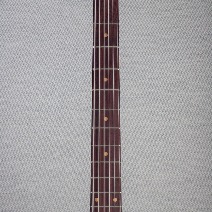 Fender Time Machine Bass VI Deluxe Closet Classic Bass Guitar - Aged Firemist Silver - #CZ575731