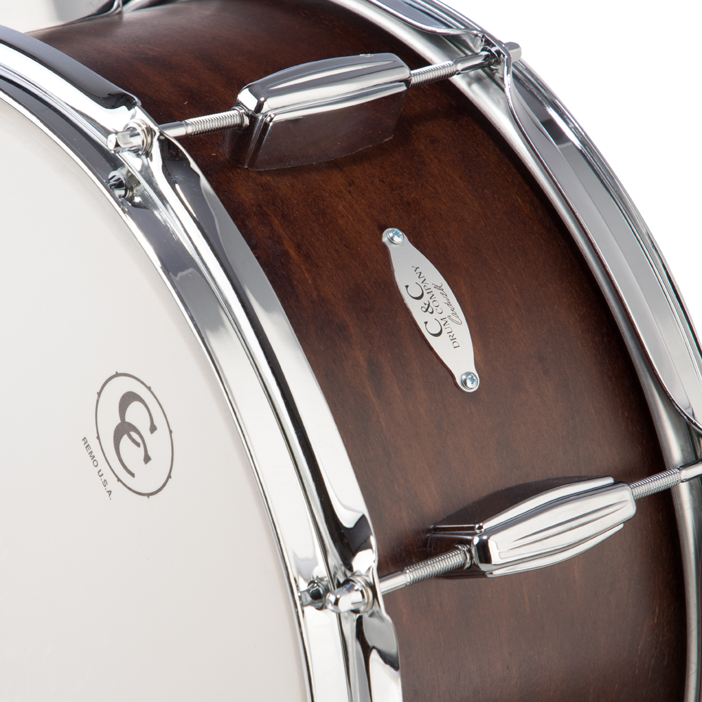 C&C Drum Company Player Date II 6.5x14 Snare Drum - Brown Mahogany Stain