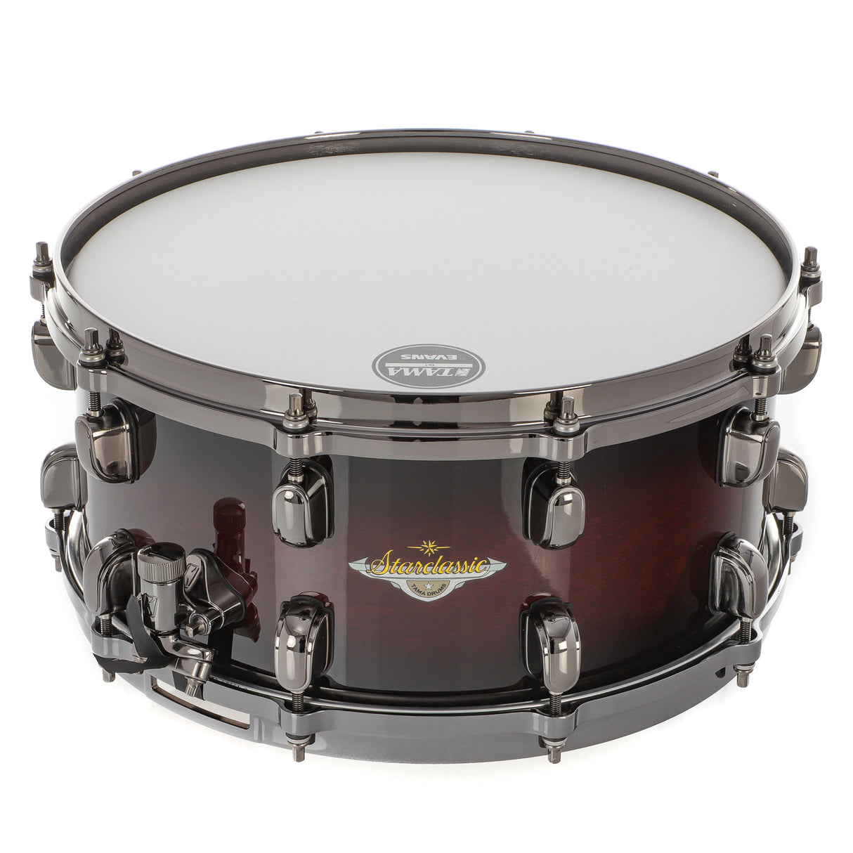 Tama 14" x 6.5" Starclassic Maple Snare Drum - Dark Mocha Burst With Black Nickel Hardware