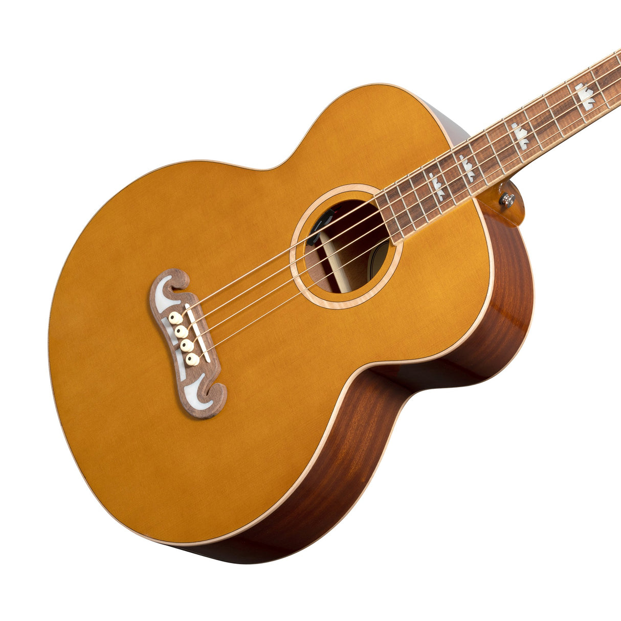 Epiphone El Capitan J-200 Studio Acoustic Electric Bass - Aged Vintage Natural - New