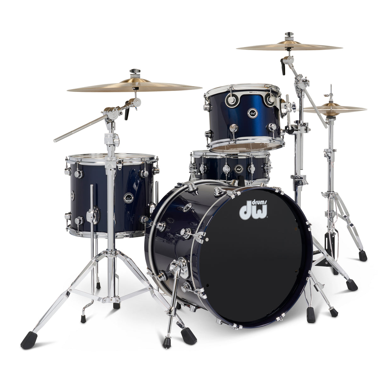 DW DWe 4-Piece Drum Kit Bundle - Midnight Blue Metallic Lacquer