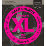 D'Addario ENR71-5 Half Round 5-String Bass Guitar Strings Regular Light 45-130 Long Scale