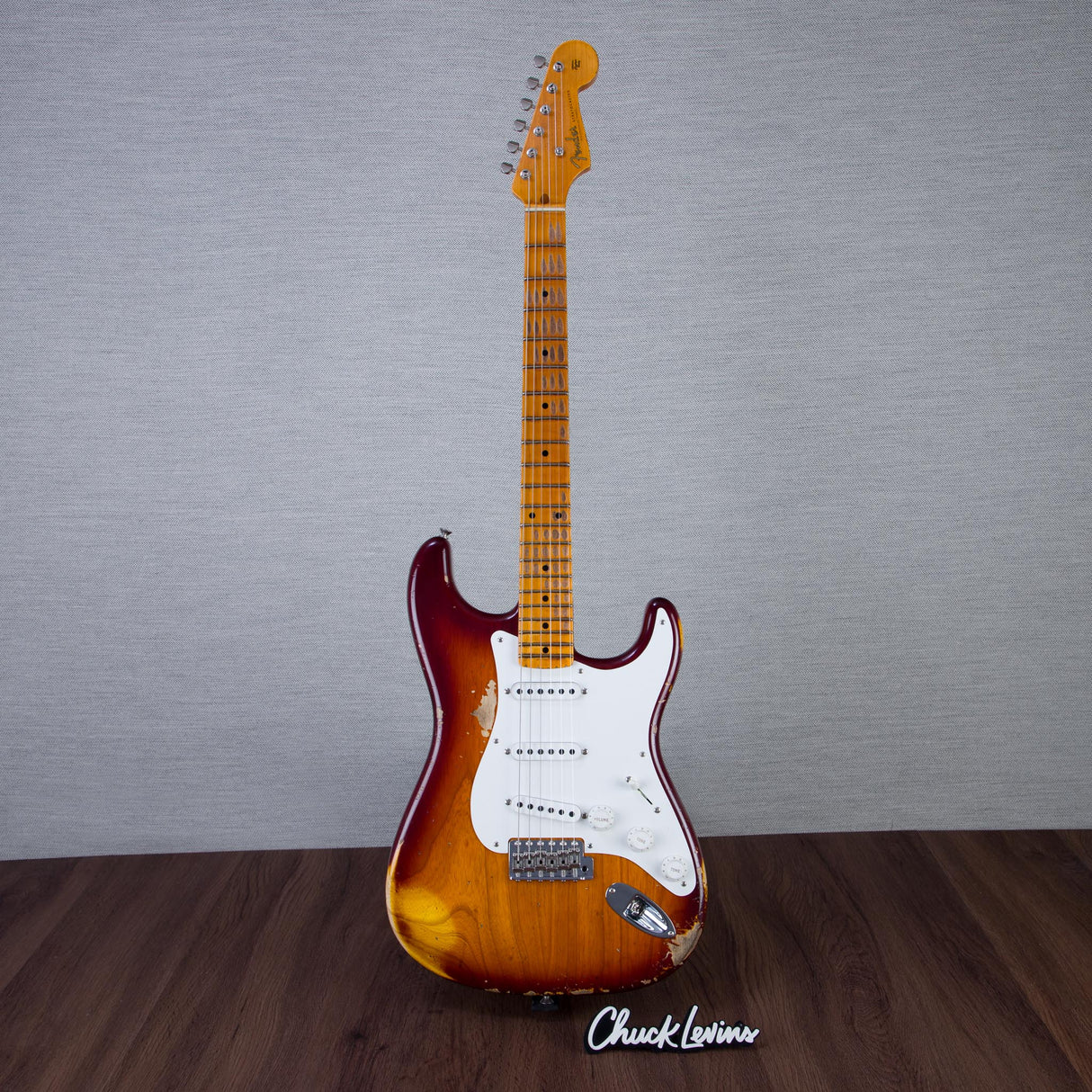 Fender Custom Shop 1955 Stratocaster Electric Guitar Heavy Relic - Faded Violin Burst - #CZ586321